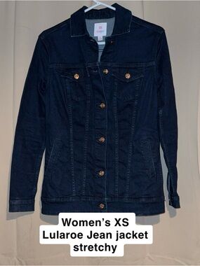 LuLaRoe Women's Dark Navy Stretch Denim Jacket